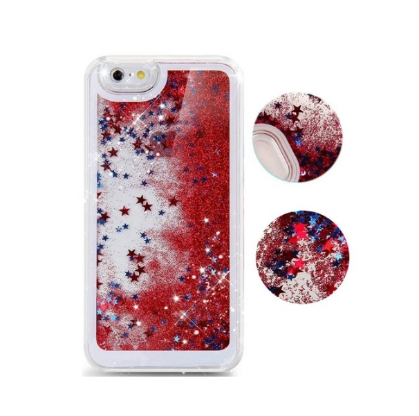 iPhone 6 Plus CaseCrazy Panda 3D Creative Liquid Glitter Design iPhone 6 Plus Liquid red stars